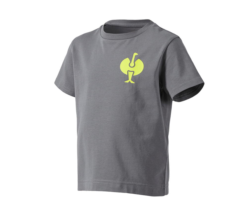 Bovenkleding: T-Shirt e.s.trail, kinderen + bazaltgrijs/zuurgeel