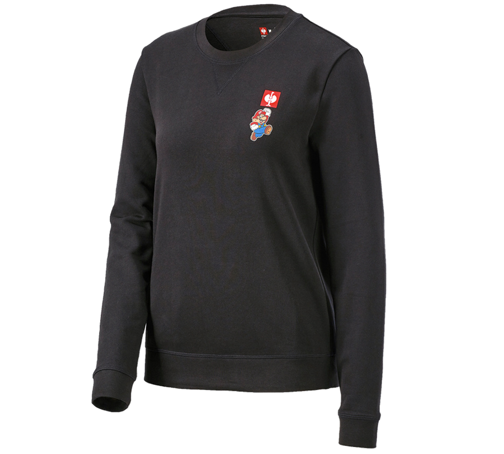Bovenkleding: Super Mario sweatshirt, dames + zwart