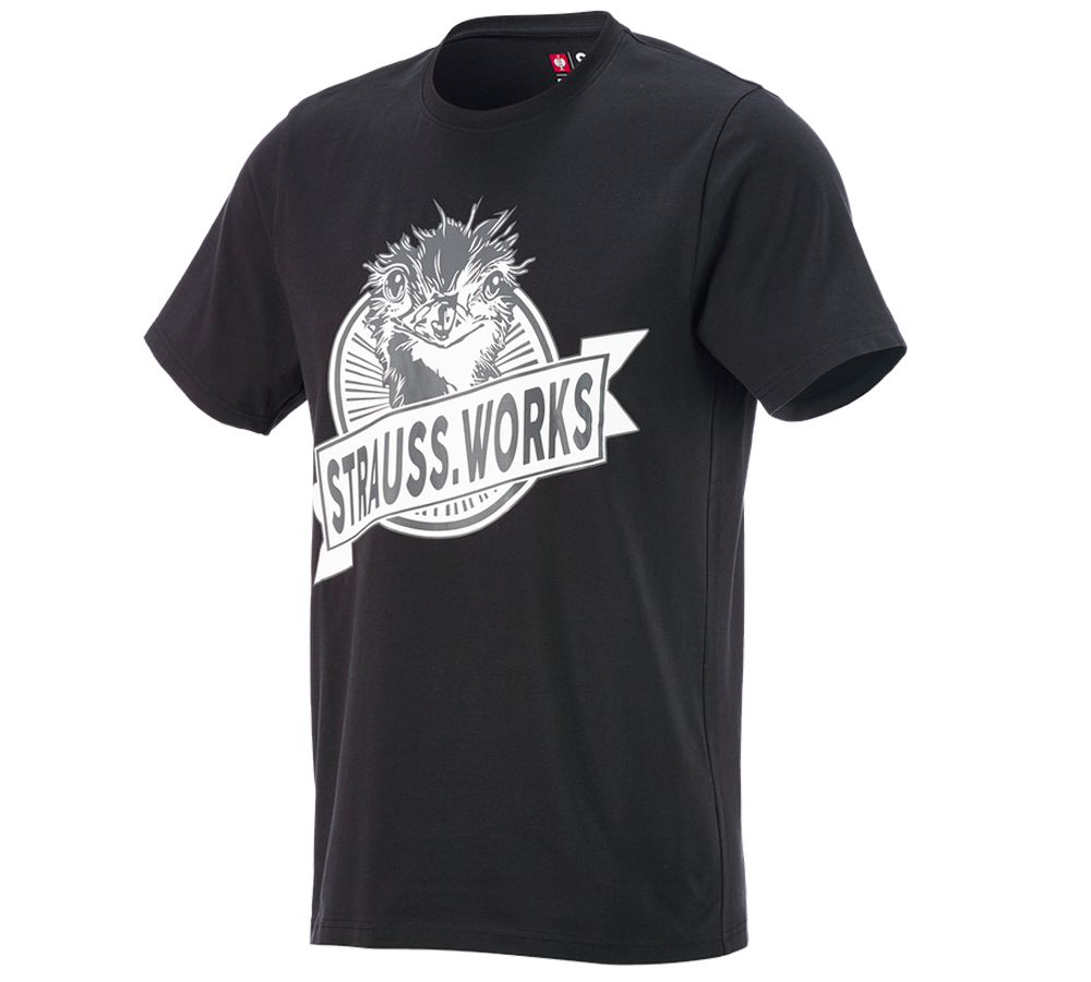 Bovenkleding: e.s. T-Shirt strauss works + zwart/wit