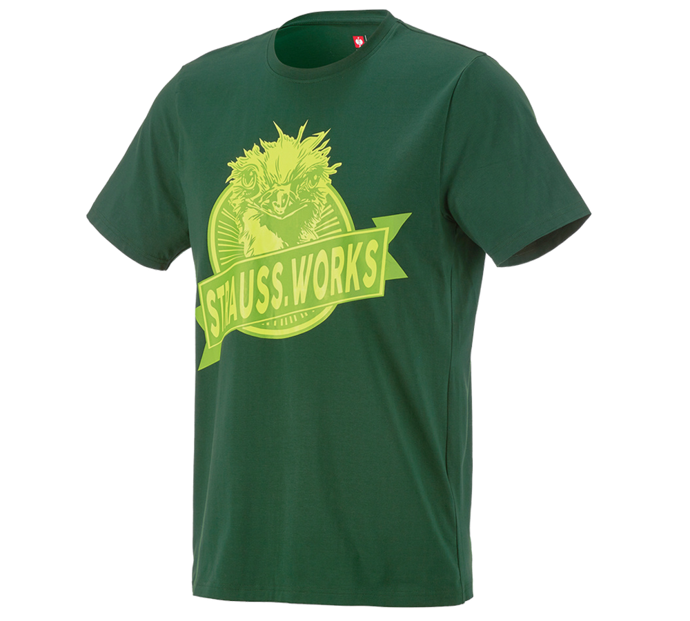 Kleding: e.s. T-Shirt strauss works + groen