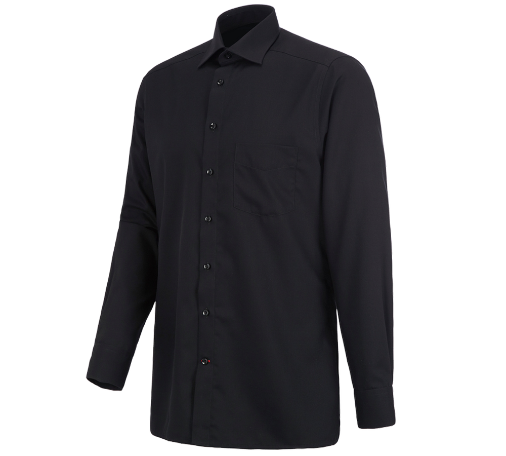 Bovenkleding: Business overhemd e.s.comfort, lange mouw + zwart