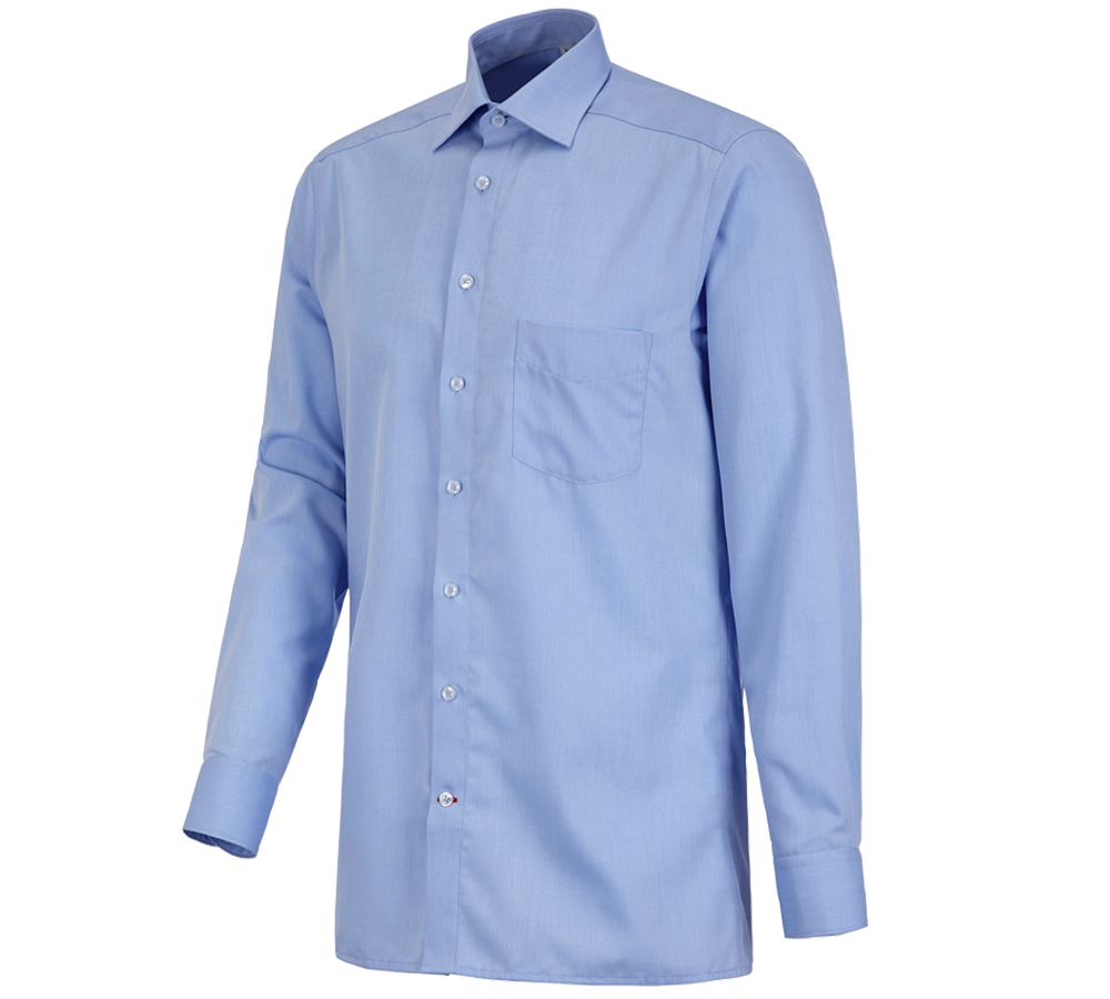 Bovenkleding: Business overhemd e.s.comfort, lange mouw + lichtblauw melange
