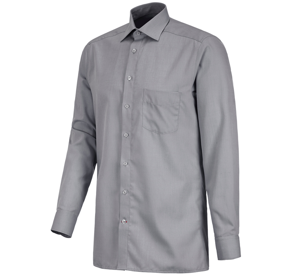 Bovenkleding: Business overhemd e.s.comfort, lange mouw + grijs melange