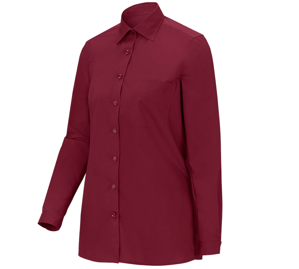 Bovenkleding: e.s. Service-blouse lange mouw + robijn