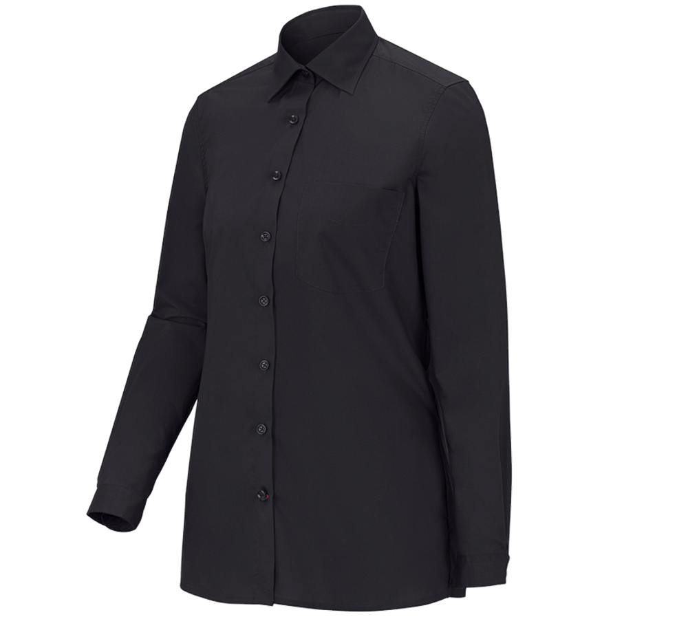 Bovenkleding: e.s. Service-blouse lange mouw + zwart