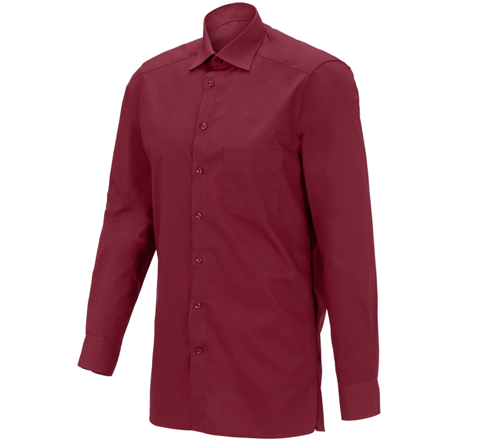 Bovenkleding: e.s. Service-overhemd lange mouw + robijn