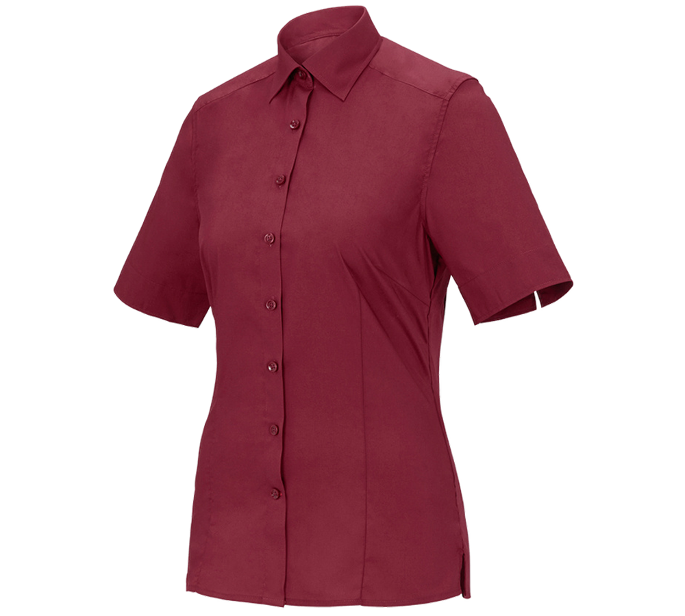 Bovenkleding: Business-blouse e.s.comfort, korte mouw + robijn