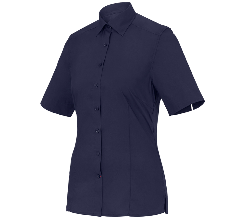 Bovenkleding: Business-blouse e.s.comfort, korte mouw + donkerblauw