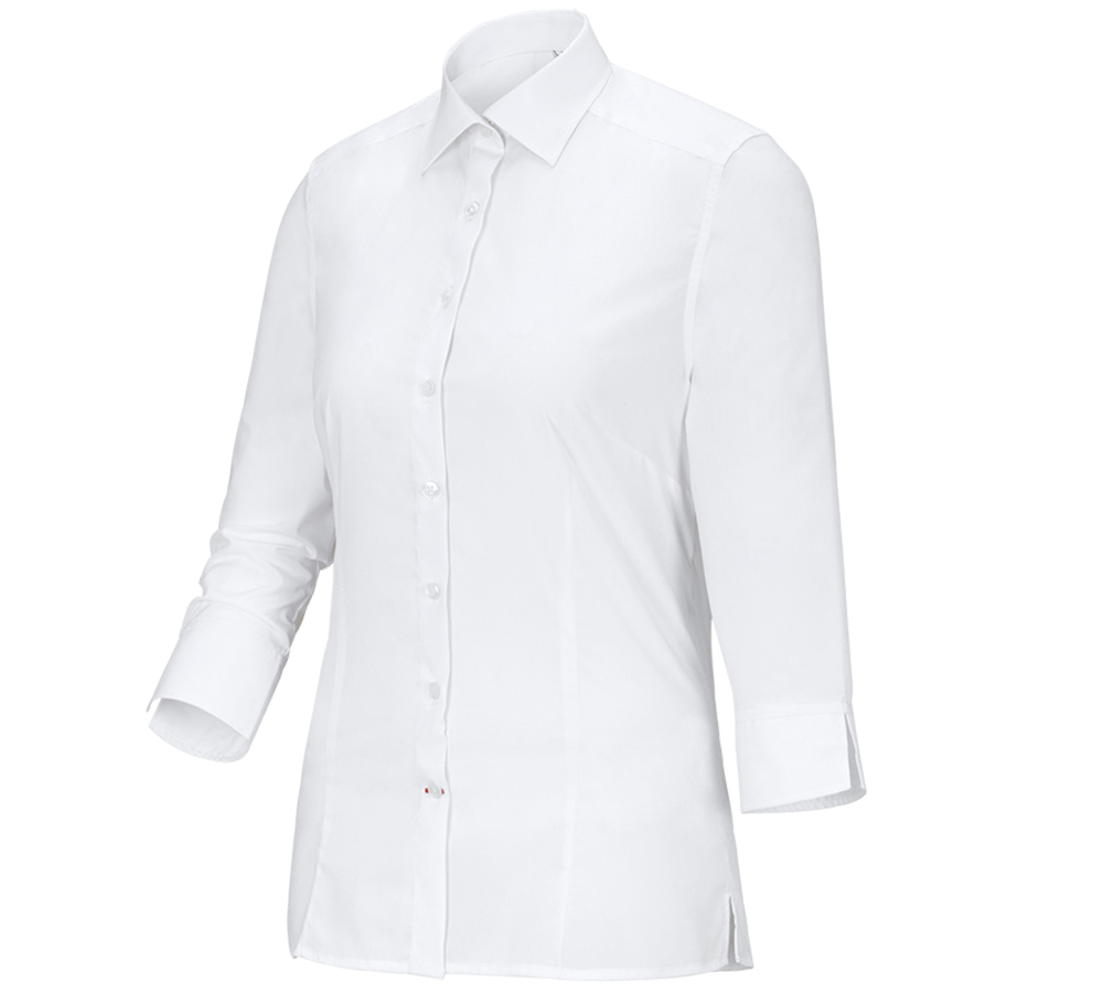 Bovenkleding: Business-blouse e.s.comfort, 3/4-mouw + wit