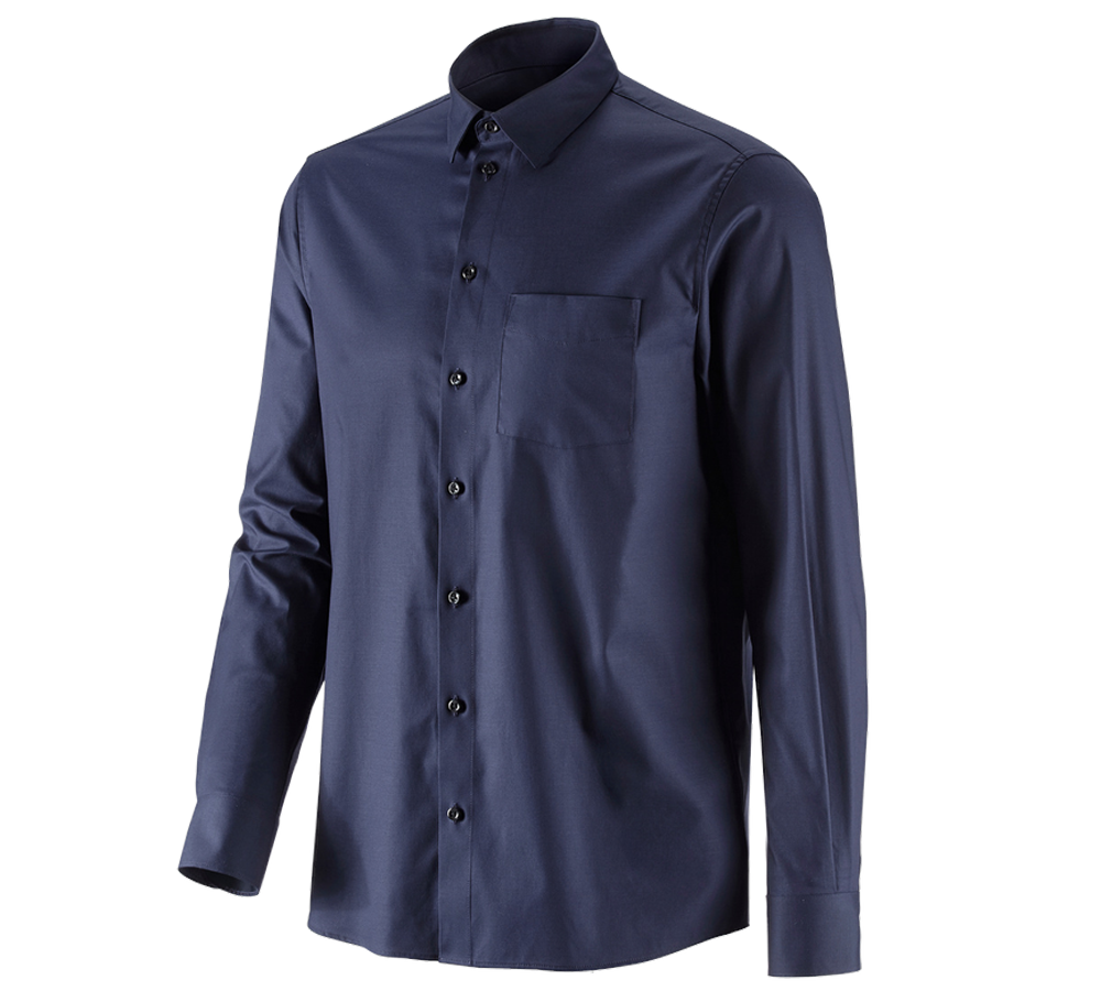 Bovenkleding: e.s. Business overhemd cotton stretch, comfort fit + donkerblauw