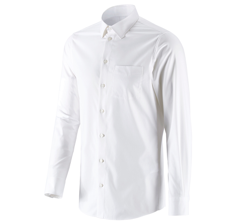 Onderwerpen: e.s. Business overhemd cotton stretch, slim fit + wit