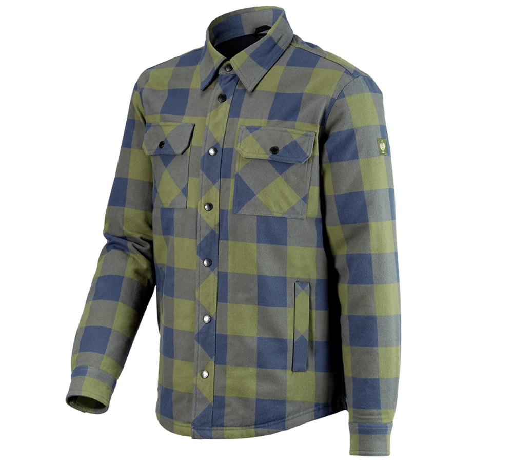Bovenkleding: Allseason ruitjeshemd e.s.iconic + berggroen/oxideblauw
