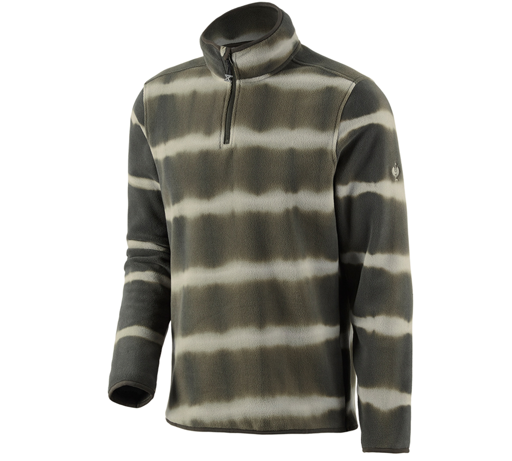 Bovenkleding: Fleece schipperstrui tie-dye e.s.motion ten + camouflagegroen/moerasgroen