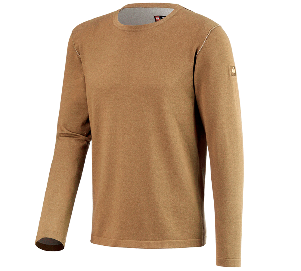 Bovenkleding: Gebreide pullover e.s.iconic + amandelbruin