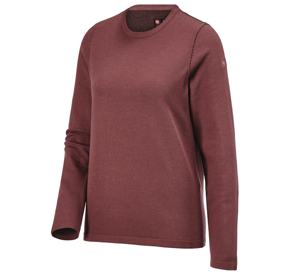 Kleding: Gebreide pullover e.s.iconic, dames + oxiderood