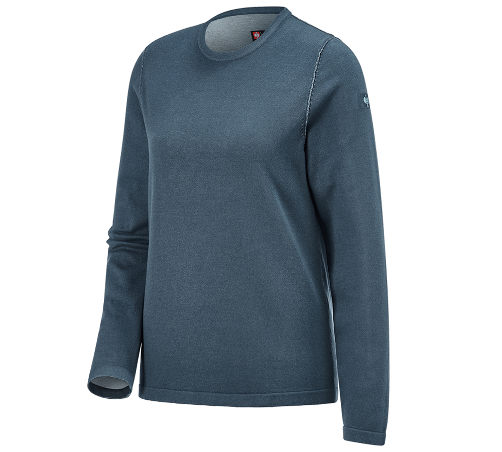 Bovenkleding: Gebreide pullover e.s.iconic, dames + oxideblauw