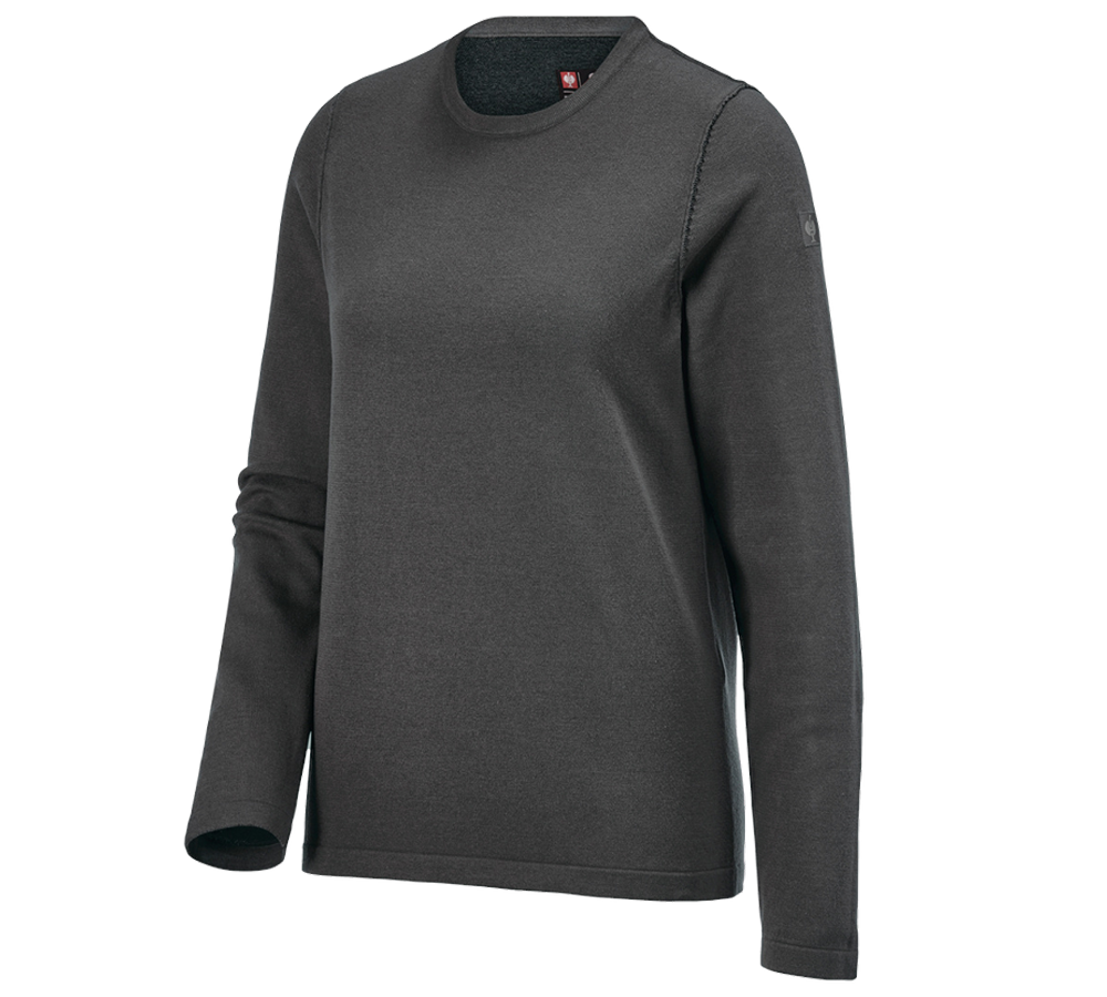 Bovenkleding: Gebreide pullover e.s.iconic, dames + carbongrijs