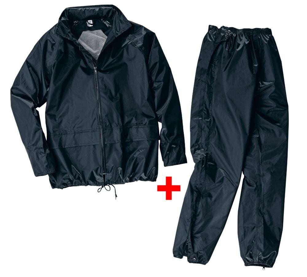 Werkjassen: Set regenjack/-broek + zwart