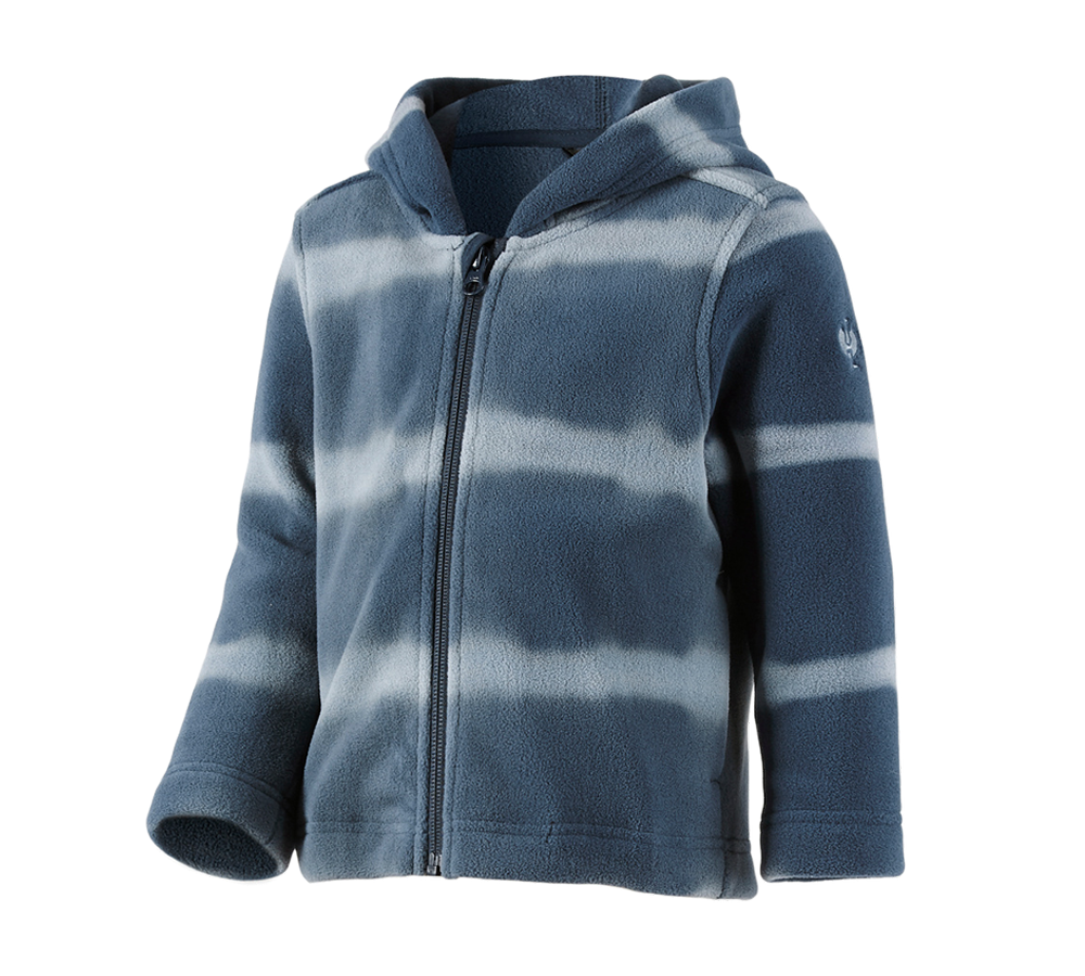 Jassen: Fleece capuchonjack tie-dye e.s.motion ten, kinder + leisteenblauw/rookblauw