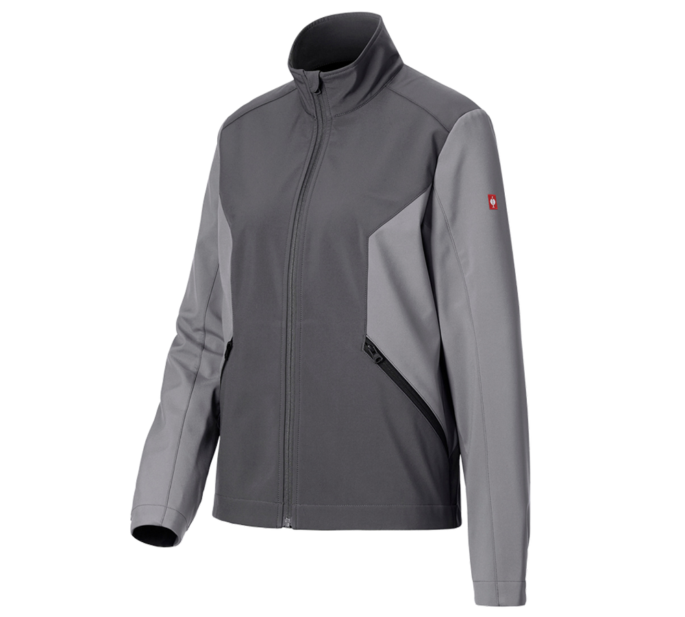 Kleding: Softshelljack e.s.trail pure, dames + carbongrijs/bazaltgrijs