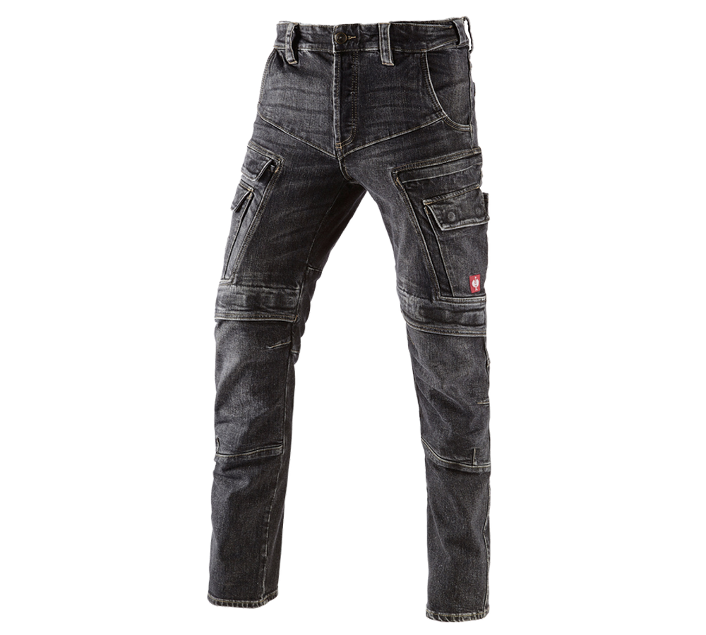 Werkbroeken: e.s. cargo worker-jeans POWERdenim + blackwashed