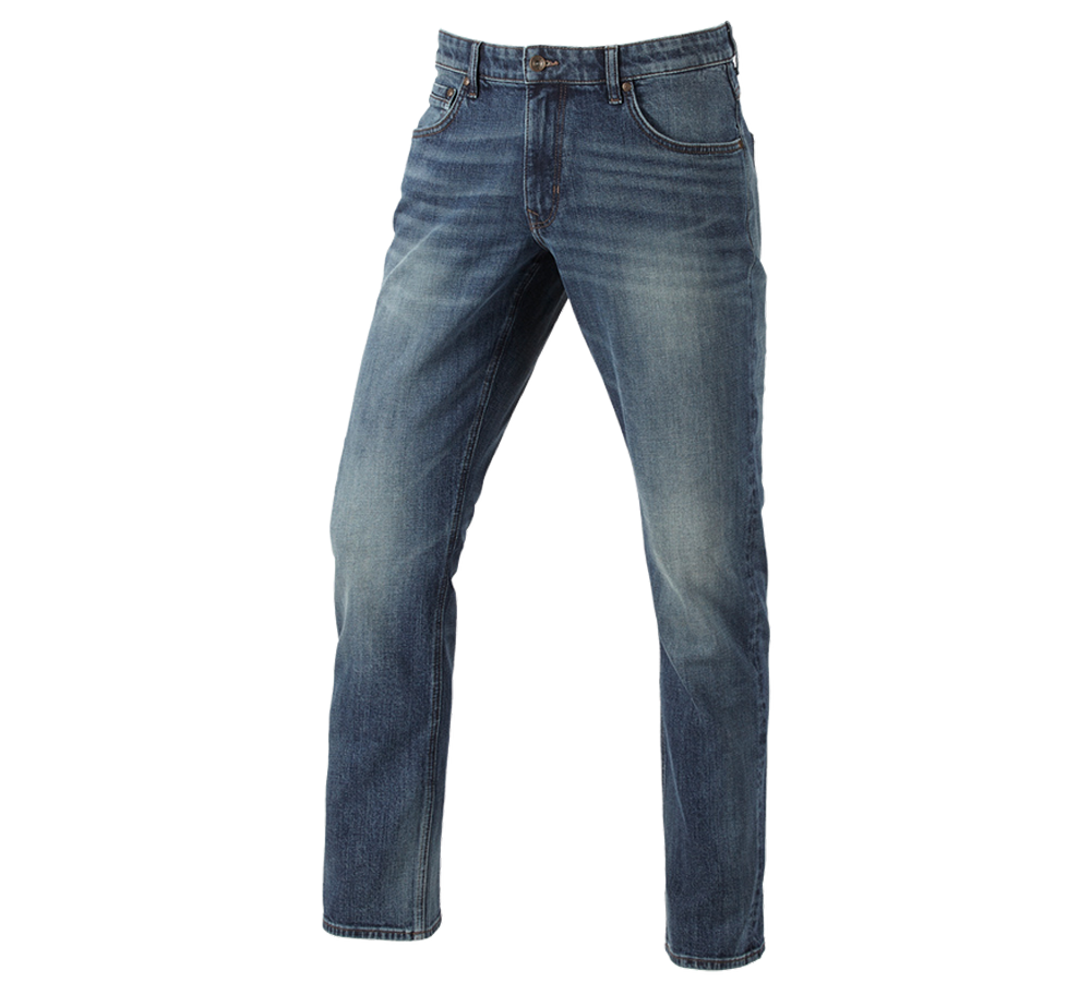Werkbroeken: e.s. 5-pocket-stretch-jeans met duimstokzakje + mediumwashed