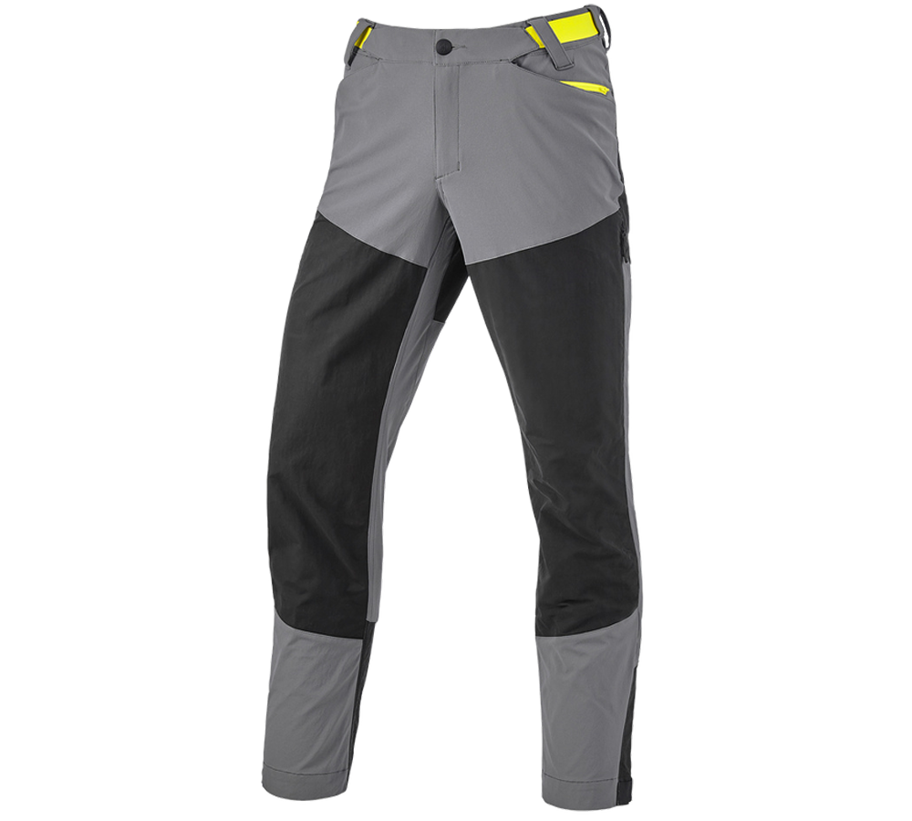 Kleding: Hybrid Functionele broek e.s.trail + bazaltgrijs/zuurgeel