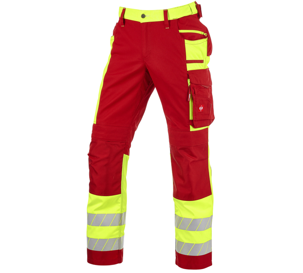 Kleding: Veiligheidswerkbroek e.s.motion 24/7 + rood/signaalgeel