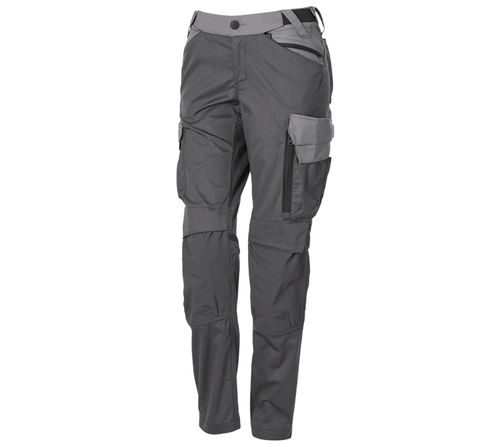 Kleding: Werkbroek e.s.trail pure, dames + carbongrijs/bazaltgrijs