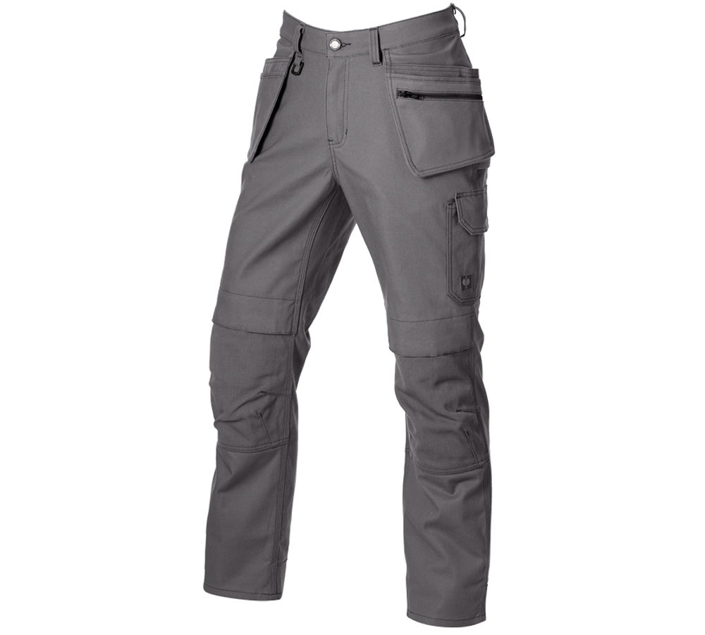 Kleding: Worker-werkbroek e.s.iconic tool-pouch + carbongrijs