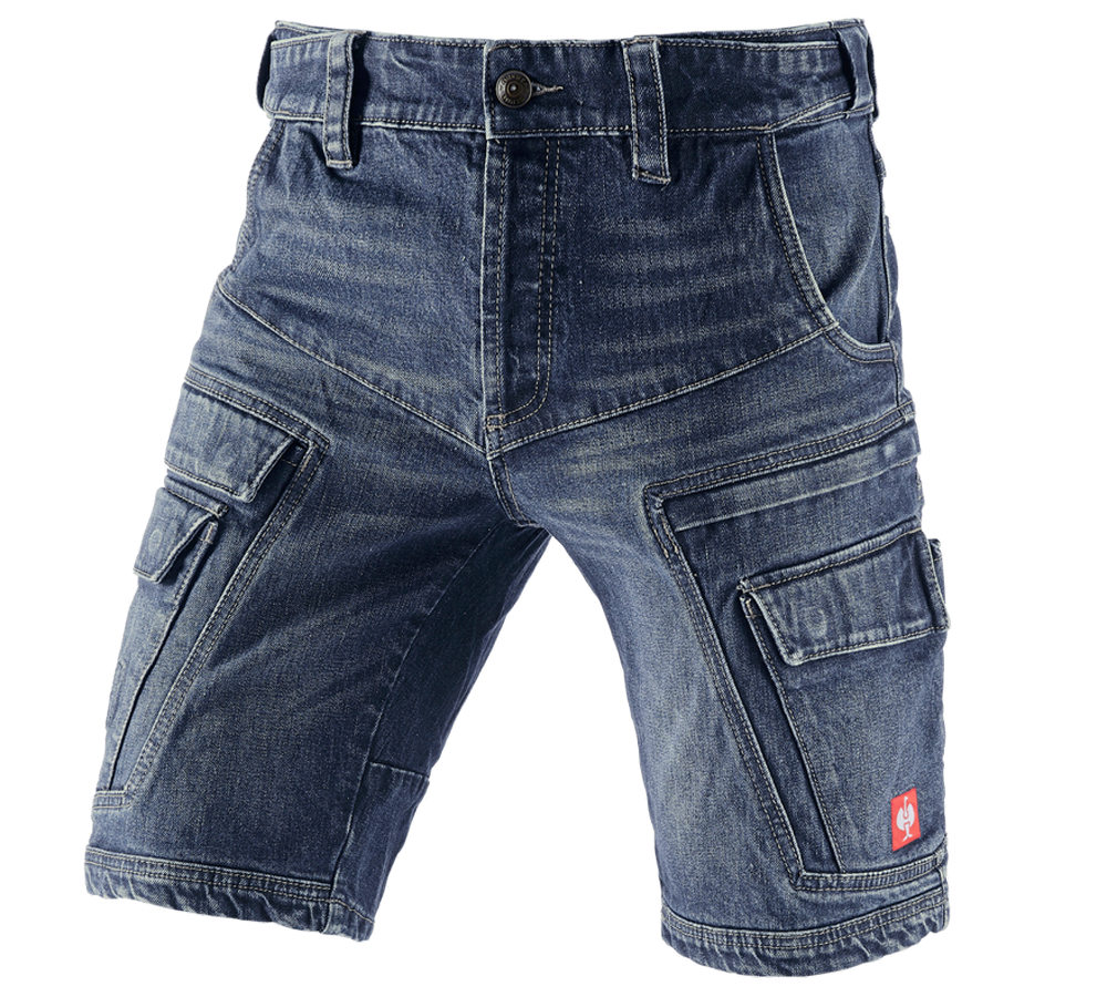 Onderwerpen: e.s. cargo worker-jeans short POWERdenim + darkwashed