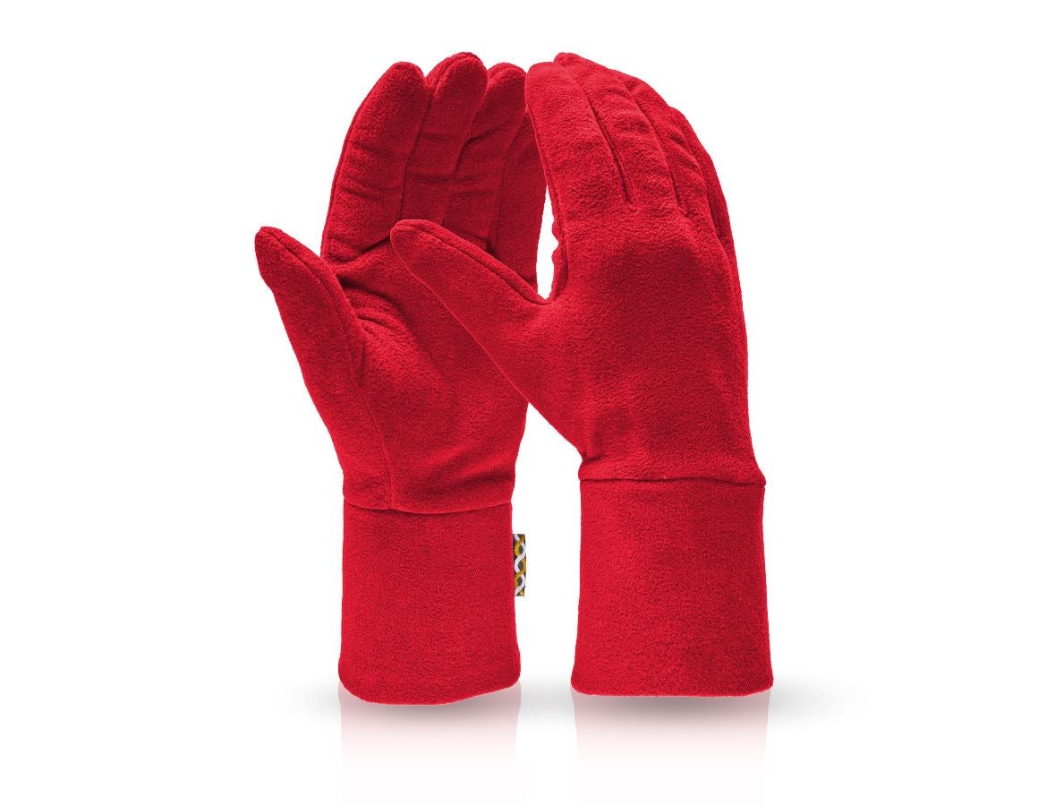 Textiel: e.s. FIBERTWIN® microfleece handschoenen + vuurrood
