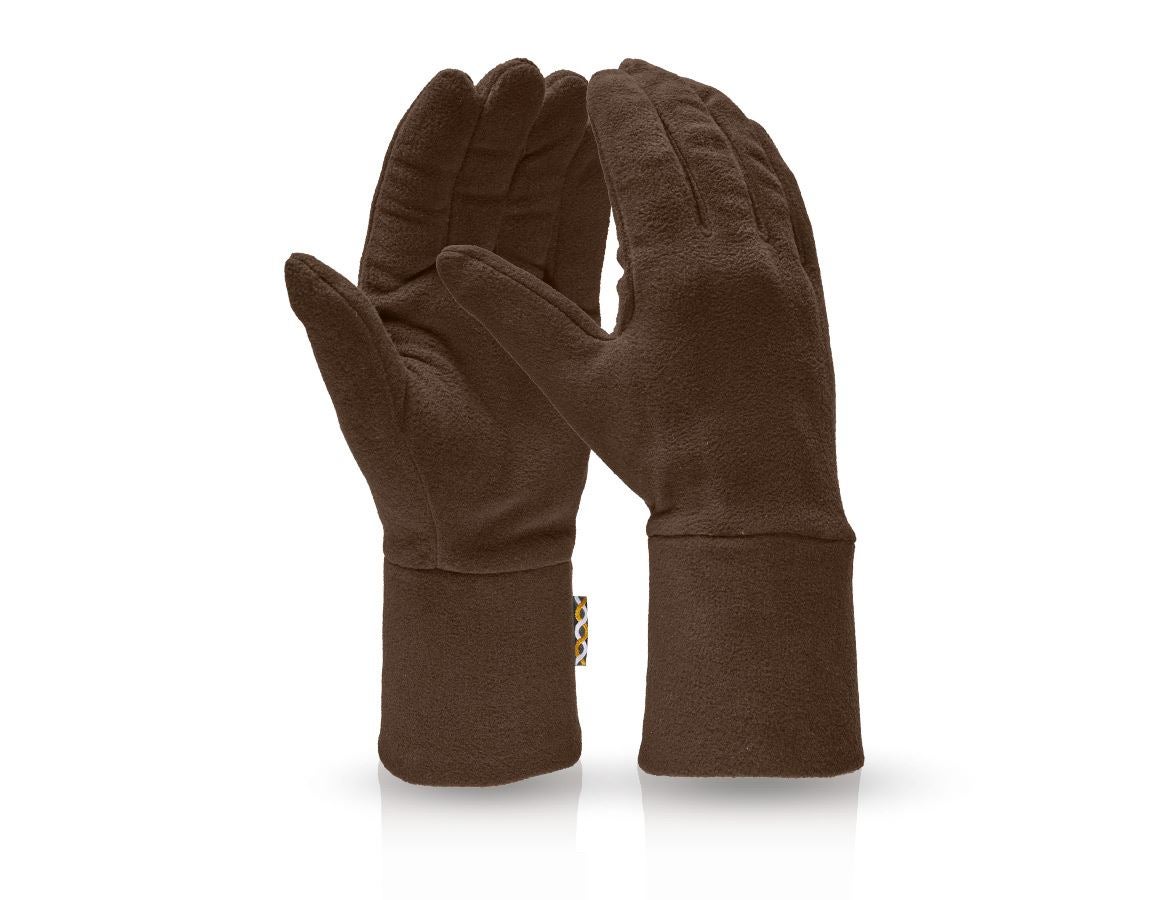 Accessoires: e.s. FIBERTWIN® microfleece handschoenen + kastanje
