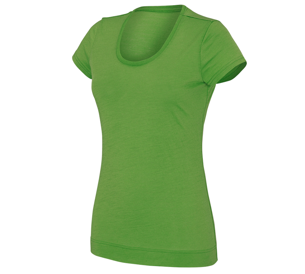 Bovenkleding: e.s. T-Shirt Merino light, dames + zeegroen
