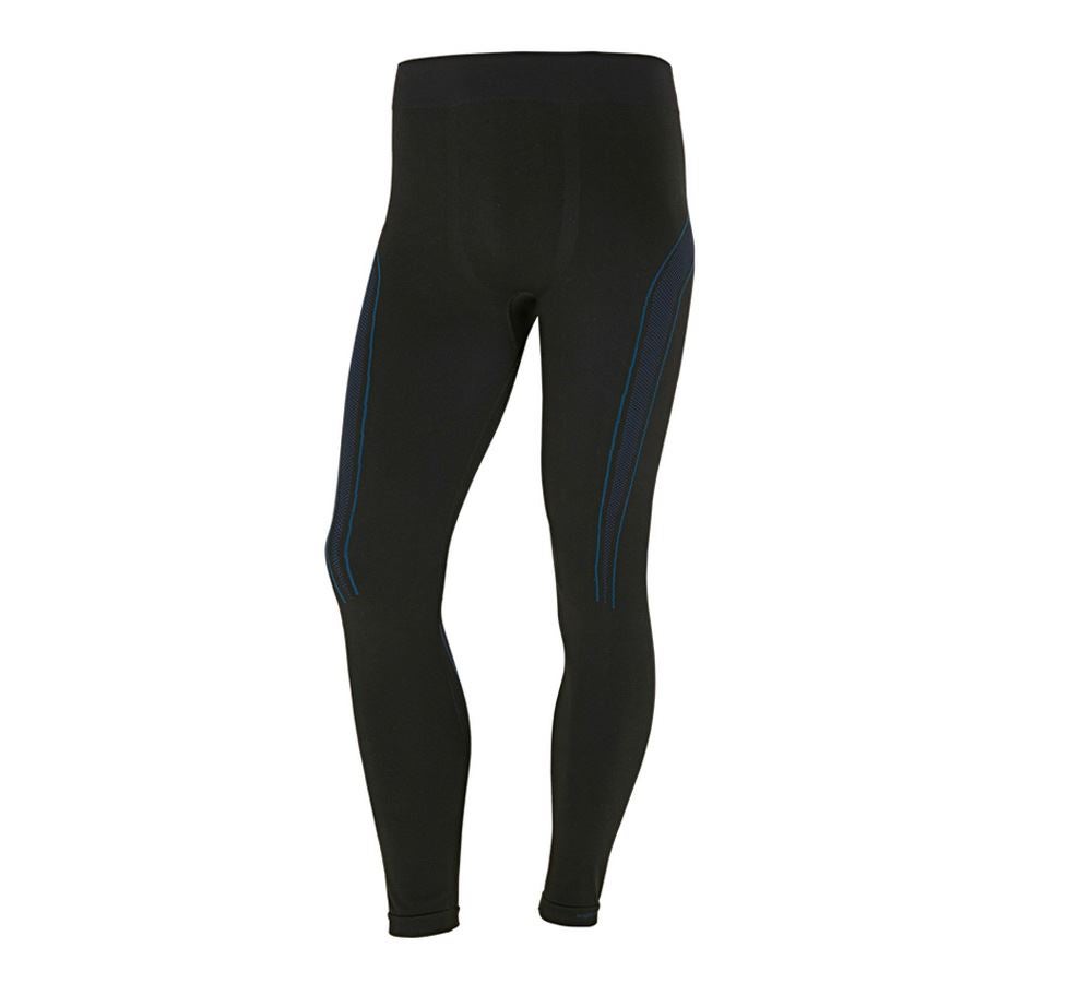 Ondergoed | Thermokleding: e.s. Functionele-Long Pants seamless-warm + zwart/gentiaanblauw