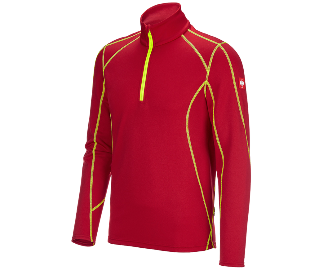 Bovenkleding: Schipperstrui thermo stretch e.s.motion 2020 + vuurrood/signaalgeel