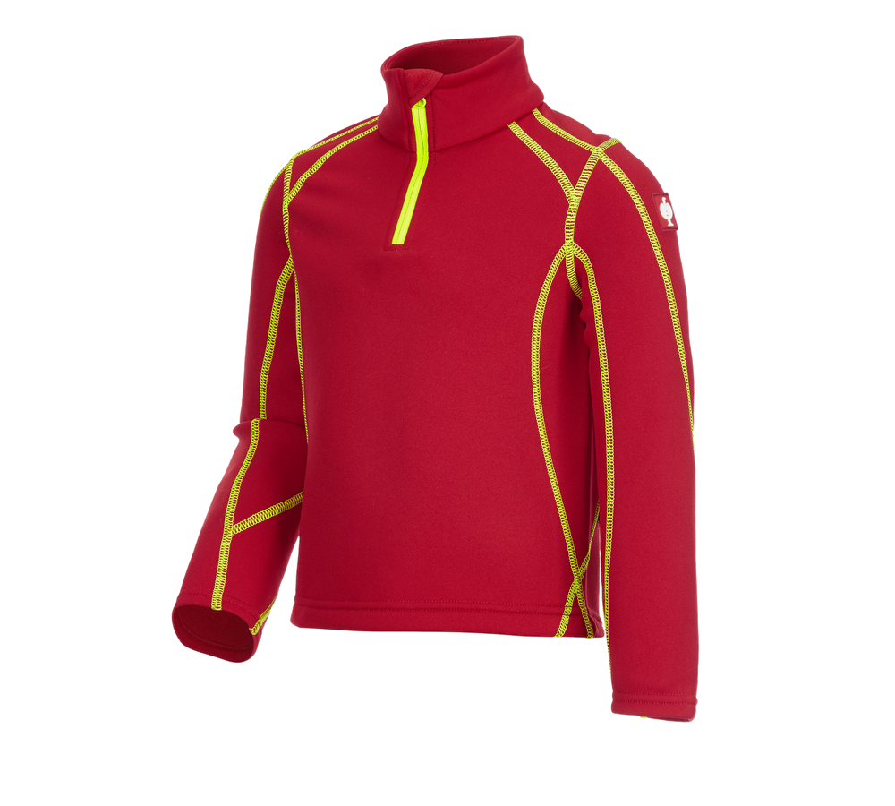 Bovenkleding: Schipperstrui thermo stretch e.s.motion 2020,kind. + vuurrood/signaalgeel