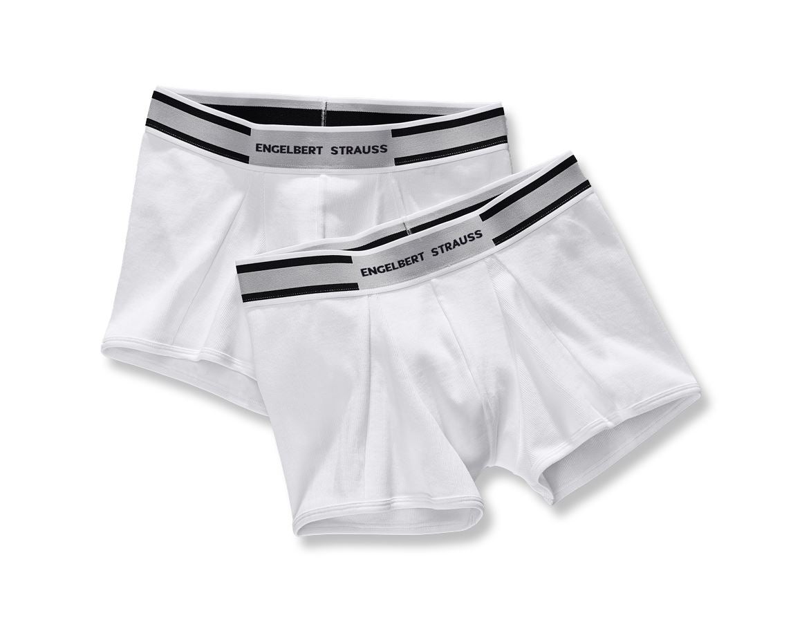 Ondergoed | Thermokleding: e.s. Cotton rib broek, per 2 stuks verpakt + wit+wit