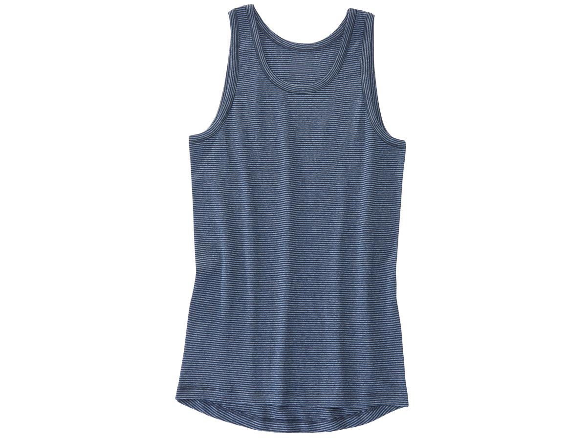 Ondergoed | Thermokleding: e.s. Hemd fijne rib classic + donkerblauw gestreept
