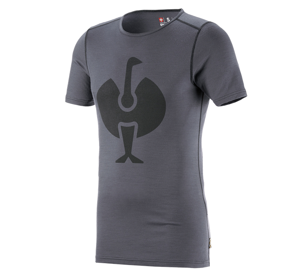 Ondergoed | Thermokleding: e.s. T-shirt Merino, heren + cement/grafiet