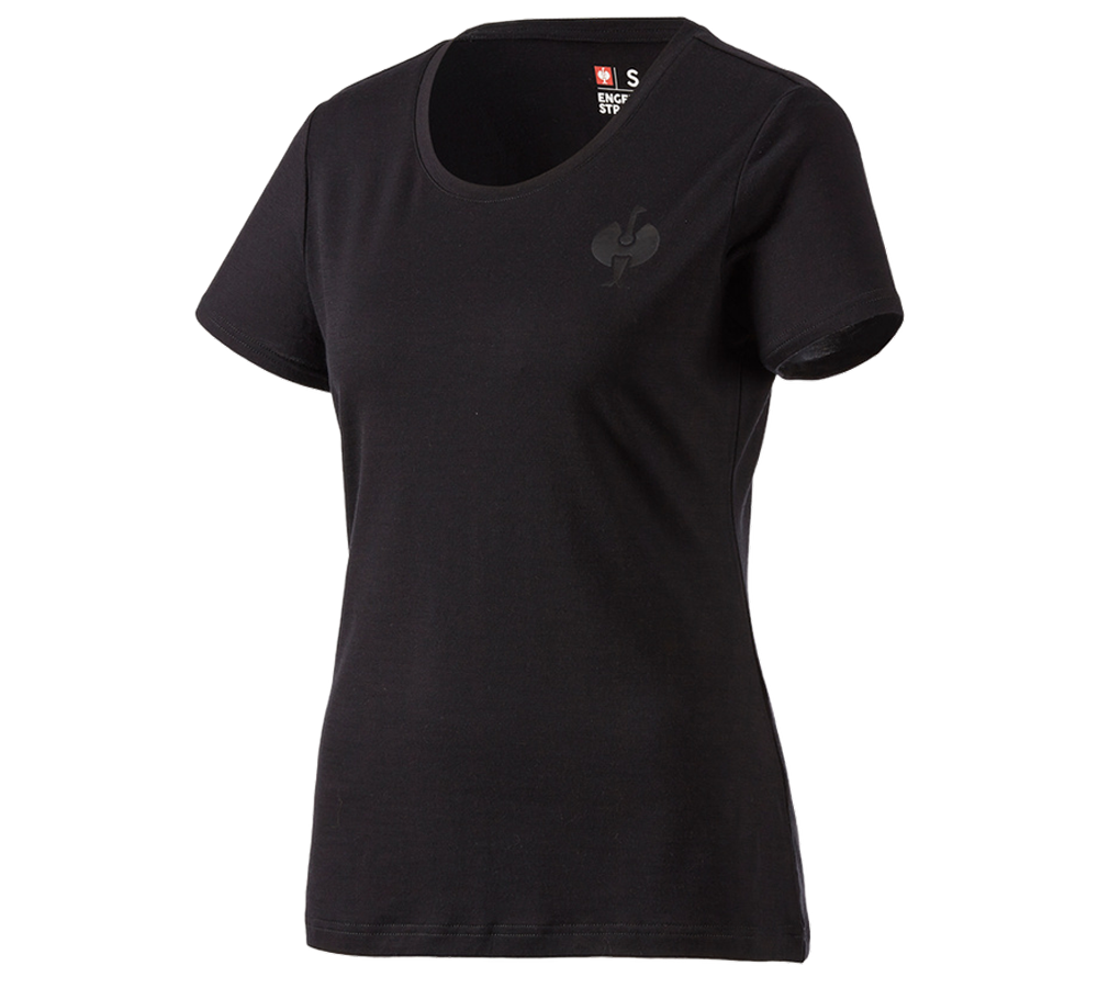 Bovenkleding: T-Shirt Merino  e.s.trail, dames + zwart