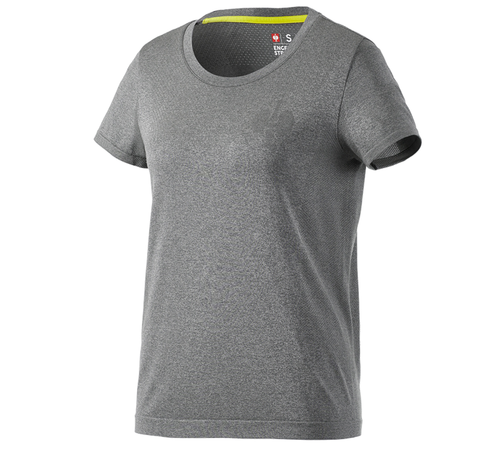 Bovenkleding: T-Shirt seamless  e.s.trail, dames + bazaltgrijs melange