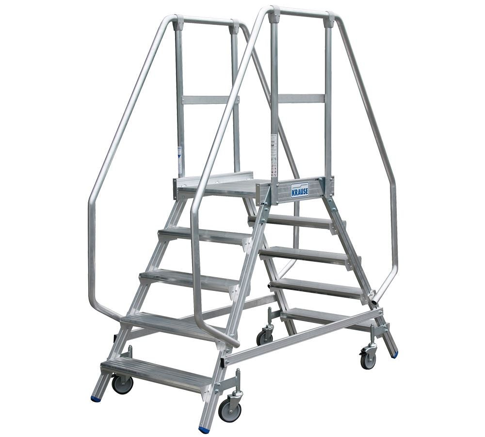 Ladders: KRAUSE verrijdbare platformladder,aan beide zijdem