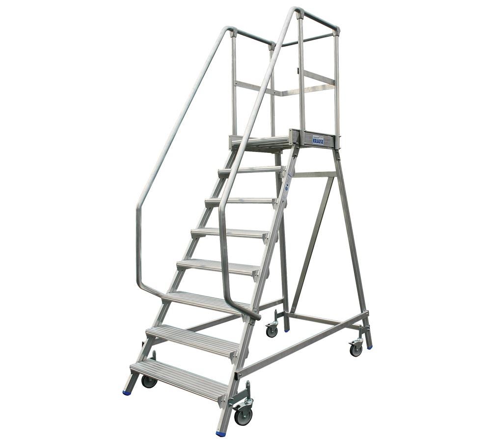 Ladders: KRAUSE Verrijdbare platformladder, eenz.oploopb.