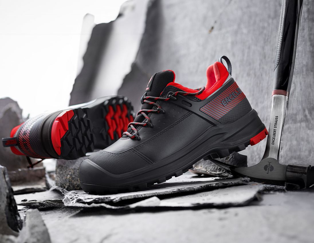 Schoenen: S3 Veiligheidsschoenen e.s. Katavi low + zwart/rood