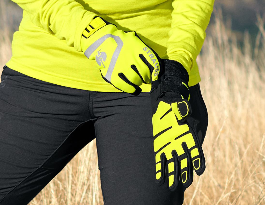 Hybride: Handschoenen e.s.trail winter + zwart/zuurgeel