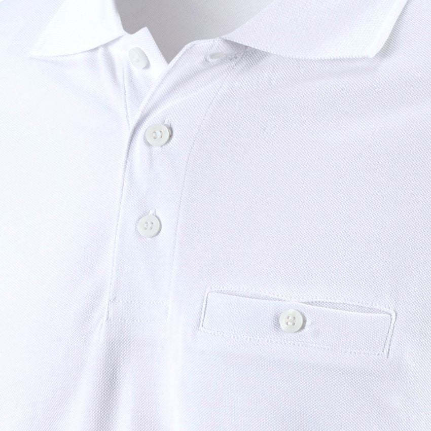 Schrijnwerkers / Meubelmakers: e.s. Longsleeve-Polo cotton Pocket + wit 2