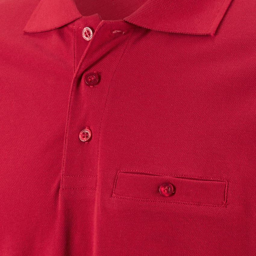 Bovenkleding: e.s. Longsleeve-Polo cotton Pocket + rood 2