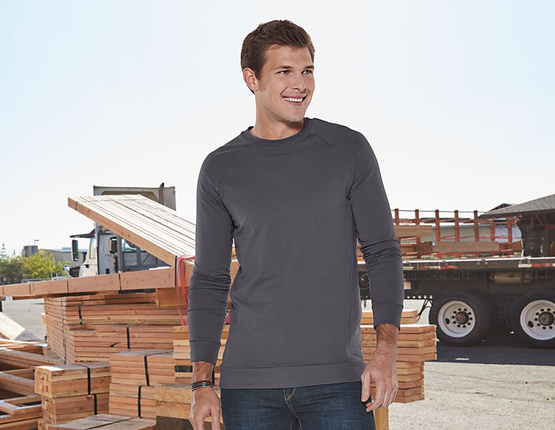 Loodgieter / Installateurs: e.s. Sweatshirt cotton stretch, long fit + antraciet
