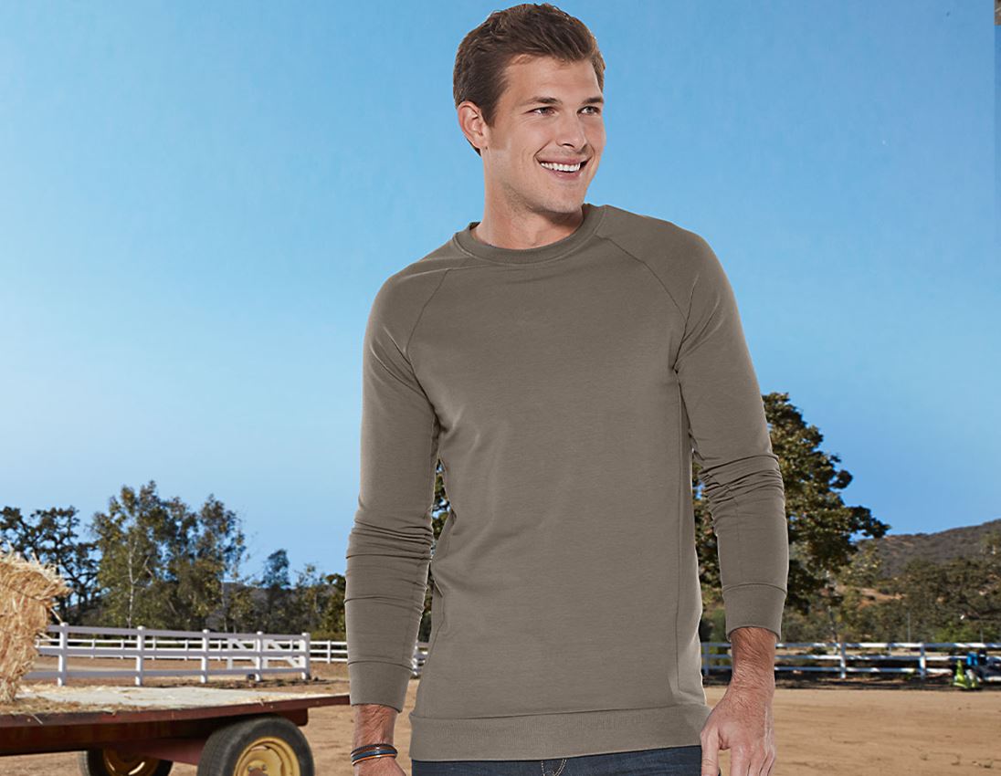 Tuin-/ Land-/ Bosbouw: e.s. Sweatshirt cotton stretch, long fit + steen